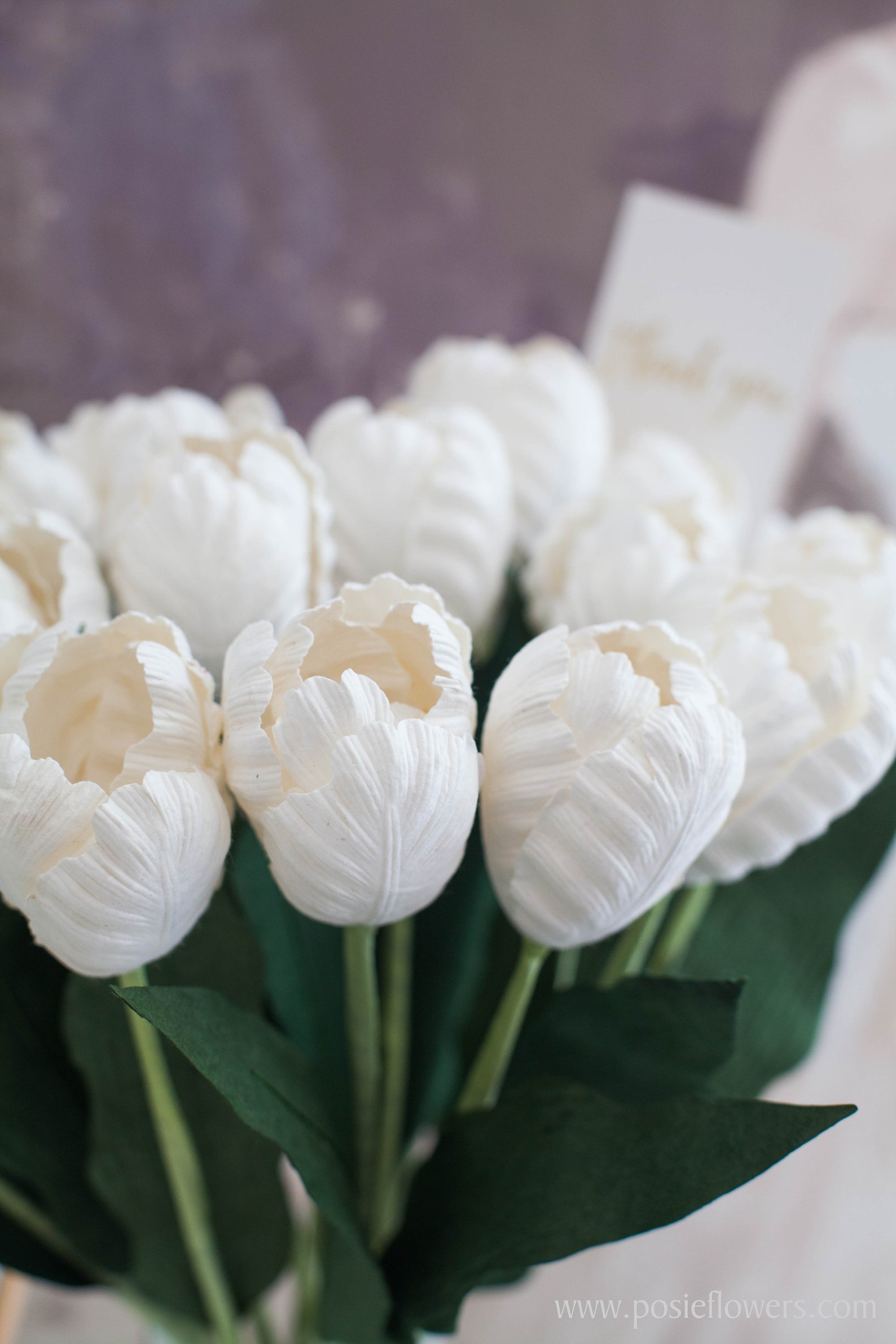 White TULIP 18 Loose Stem Paper Flower Arrangement in Etsy