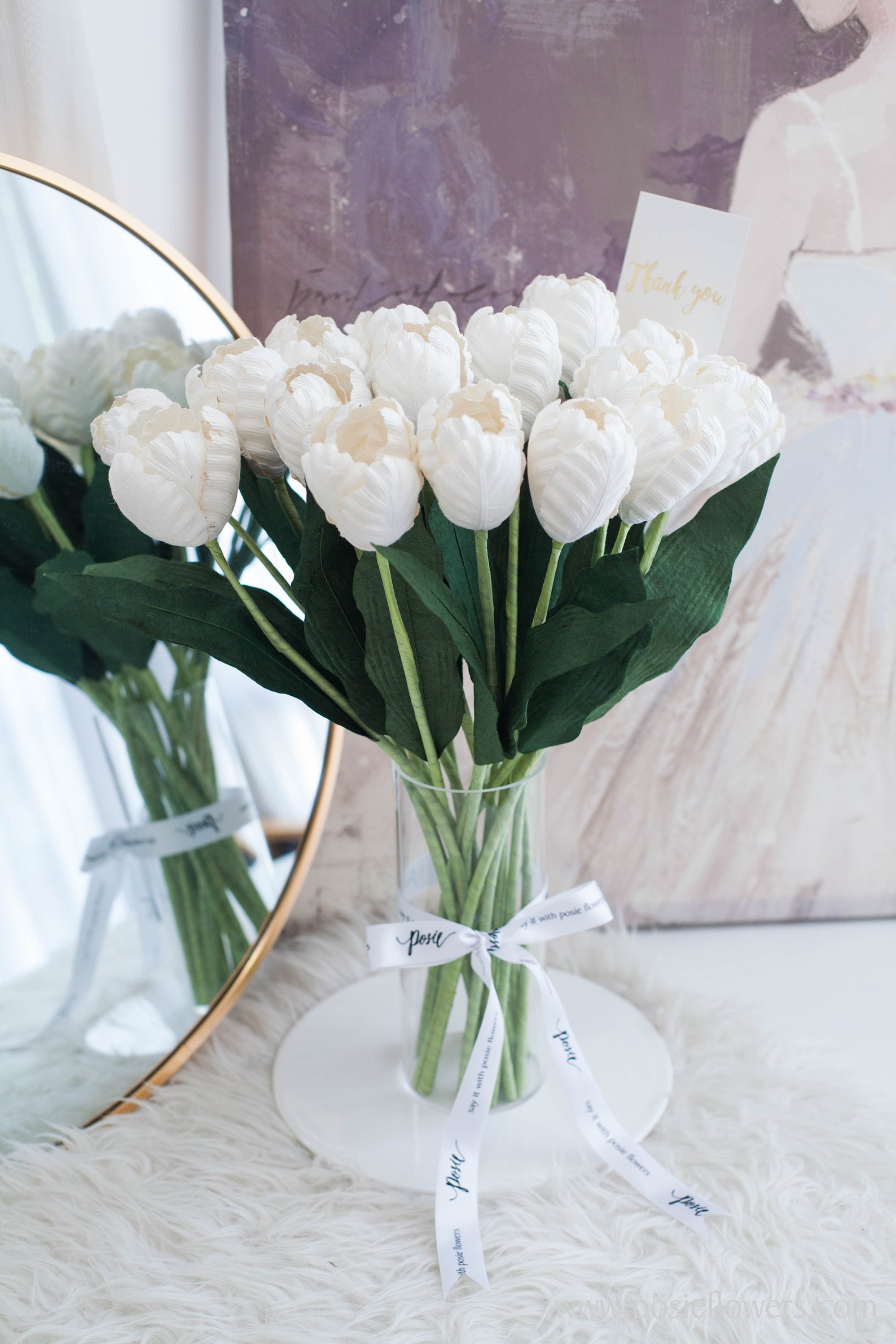 White TULIP 18 Loose Stem Paper Flower Arrangement in Etsy