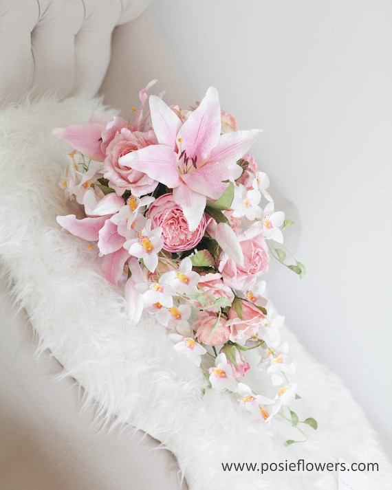 BLUSH LILY Keepsake Paper Cascade Bouquet, Paper Wedding