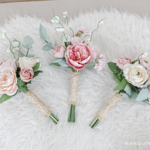 Listing for one, Diameter 7&quot; Lover Paper Bridesmaid Mini Flower Bouquet, Shop&#39;s original work, Boho Paper Bouquet, Toss Bouquet