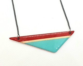 Wood necklace|Handpainted|Handmade|Geometric|Fun|Mother|Sister|Friend|Birthdays|Gift