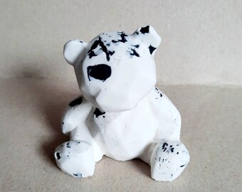 Teddy bear|Valentine|monochrome|black|white|cute|gift|present|sister|daughter|mother|friend|child's gift|baby gift|jesmonite|ecofriendly