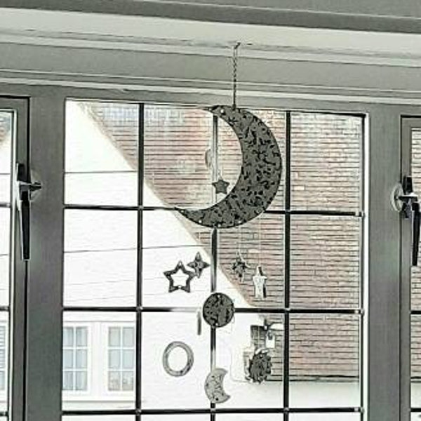 Celestial|Terrazzo|Sun|Moon|Star Mobile|Wind chime|Gift|Birthday gift|Christening gift|Housewarming gift|Made to order