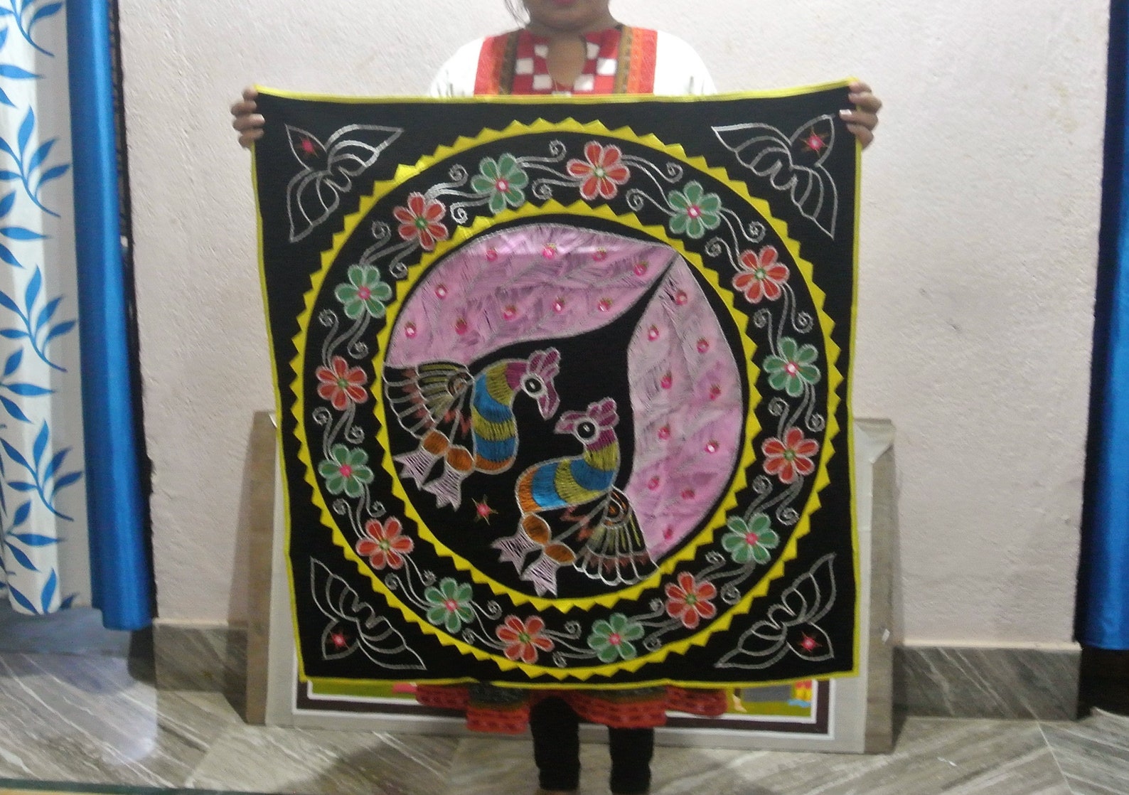 Handmade Cloth Patchwork Wall Hanging Fabric Artwork Tapestry Etsy