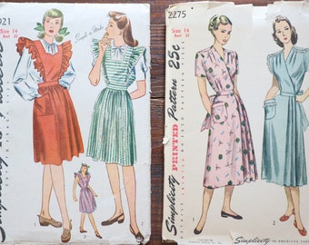Vintage 1940s Bundle Lot, B32”, Original Sewing Pattern