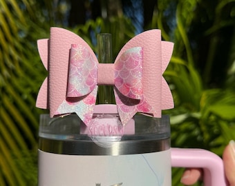 Mermaid Scales Glitter "Bow-Tie" Bow Straw Topper