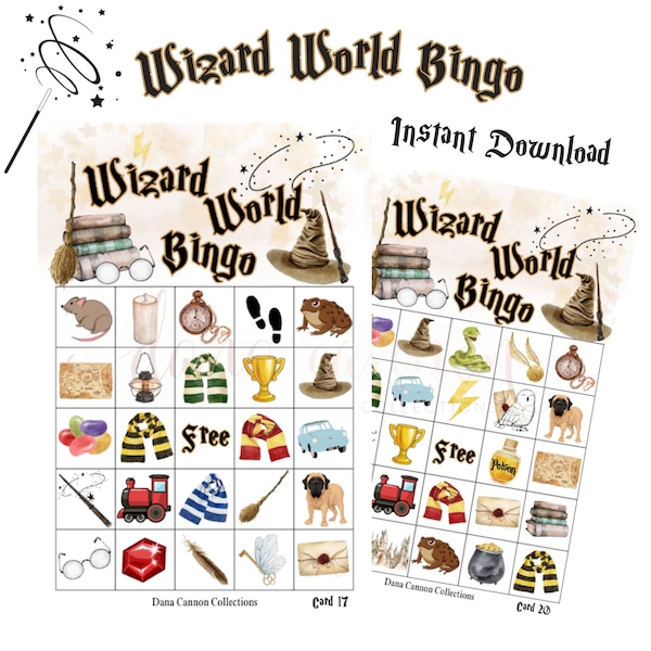 Magic School Bingo, Wizard Bingo Printable, Wizard Bingo Game, PRINTABLE Bingo Cards, Wizard Game Printable, Instant Download, Magic Castle