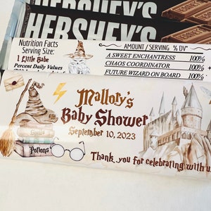 Wizard Baby Shower Candy Bar Wrappers, Magic Castle Candy Bar Wrappers, Gender Reveal Chocolate Bar Wrappers, Bridal Shower party favors