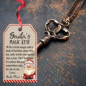 Printable Santa's Magic Key Tags, Santa Key, Christmas Key Tag Instant ...