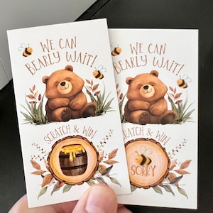 We Can Bearly Wait Baby Shower Scratch-Off Game Cards, Baby Shower Game, Bearly Wait Baby Shower Party, Teddy Bear Baby Shower Game
