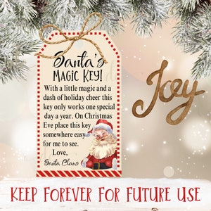 Printable Santa's Magic Key Tags, Santa Key, Christmas Key Tag Instant ...