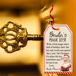Printable Santa's Magic Key Tags, Santa Key, Christmas Key Tag Instant ...