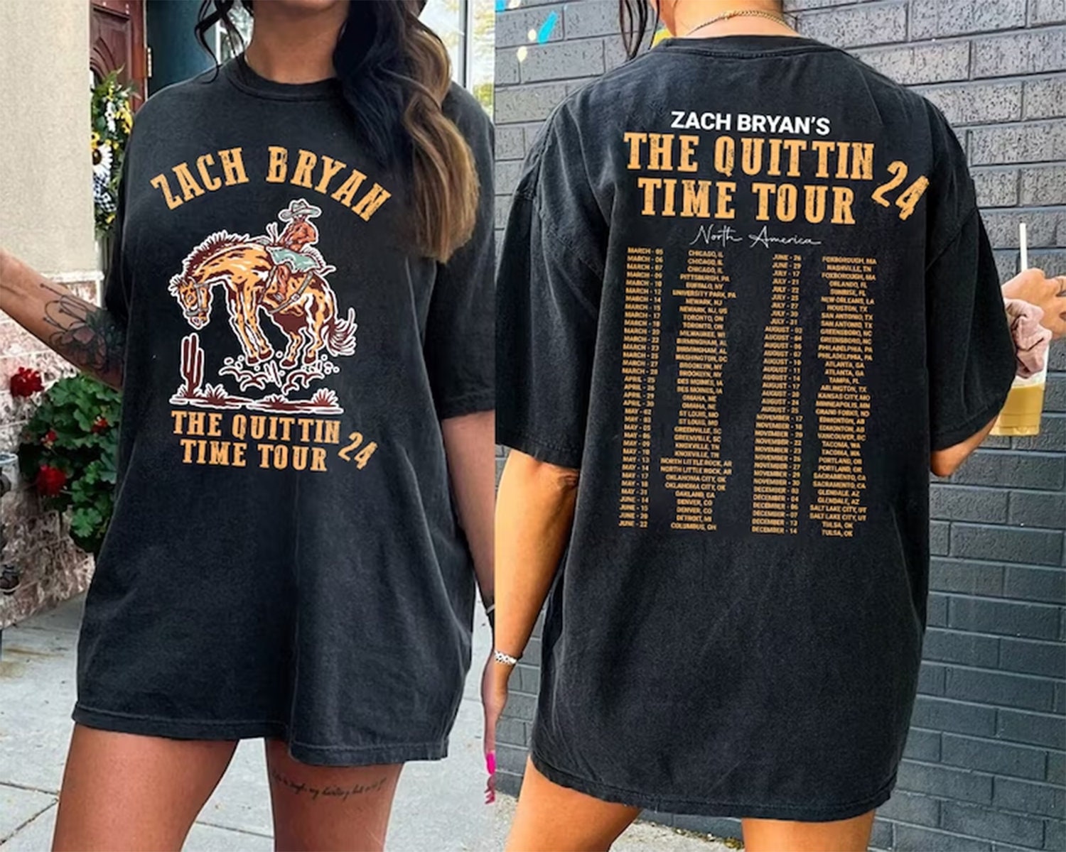 Zach Bryan The Quittin Time Tour 2024 Shirt, Zach Bryan Double Sided T-Shirt