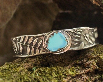 Desert Turquoise and Vines Cuff, Desert Lavender Turquoise Cuff, Sterling Cuff, Artisan Cuff