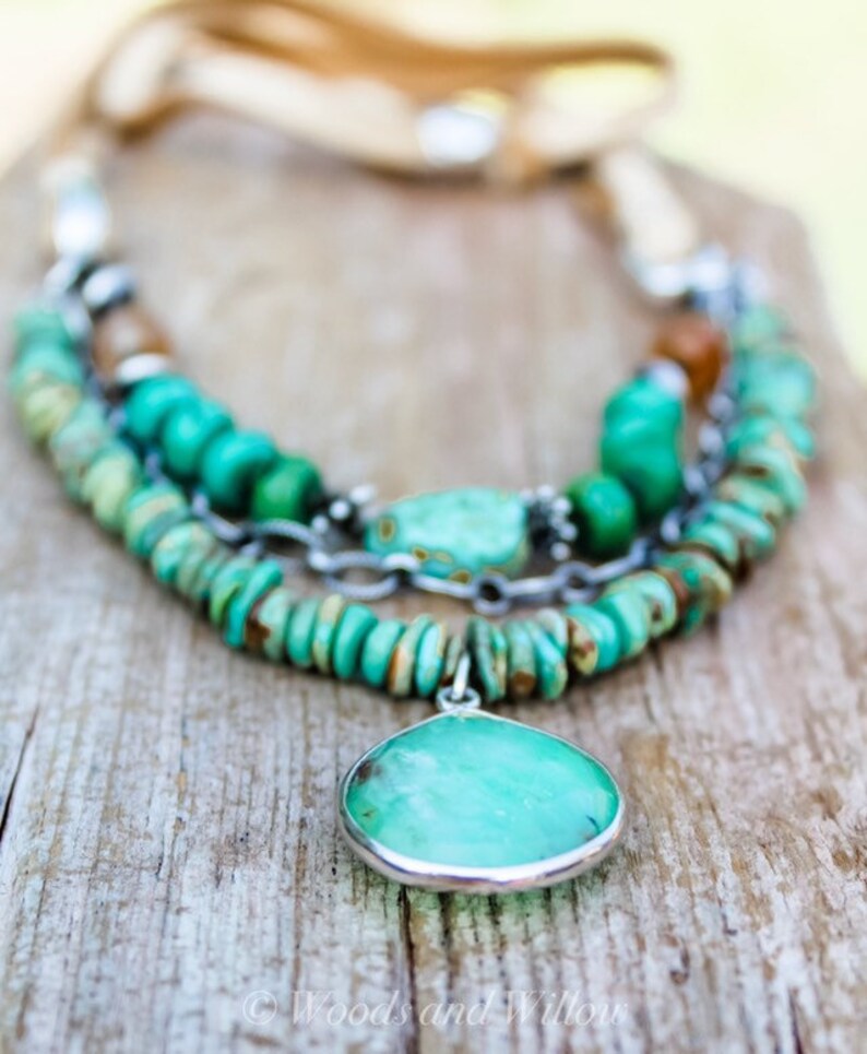 Desert Sunset Necklace Artisan Turquoise Necklace Layered Etsy