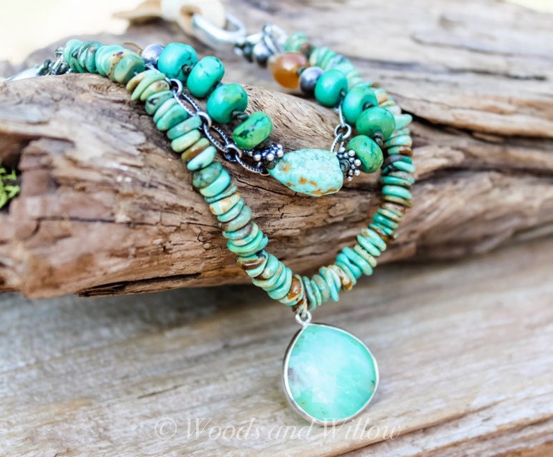 Desert Sunset Necklace Artisan Turquoise Necklace Layered Etsy