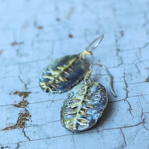 Sterling Silver and Gold Redwood Tree Earrings, Tree of Life Earrings, Tree Earrings, Redwood Forest Earrings, Woodland Earrings image 10