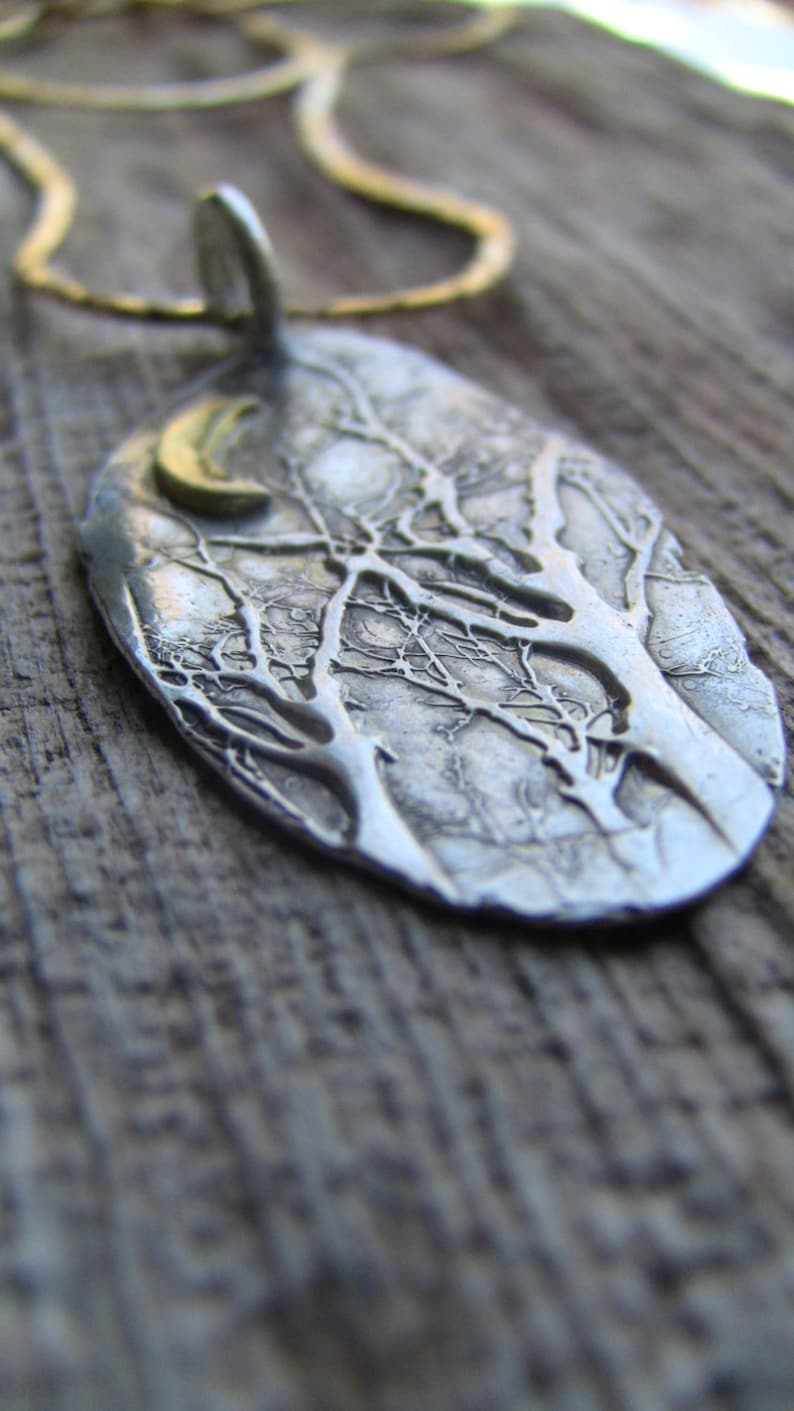 Sterling Silver Forest Pendant Enchanted Forest Jewelry Tree Etsy