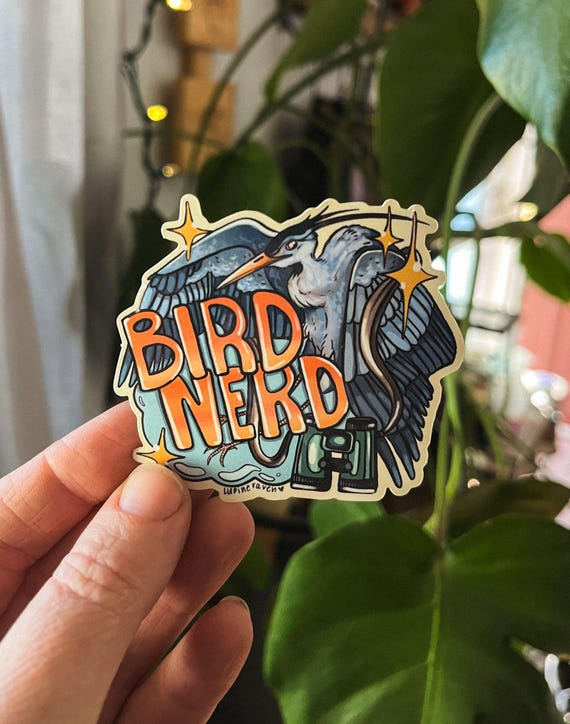 Bird Nerd Vinyl Sticker, Birdwatching Art