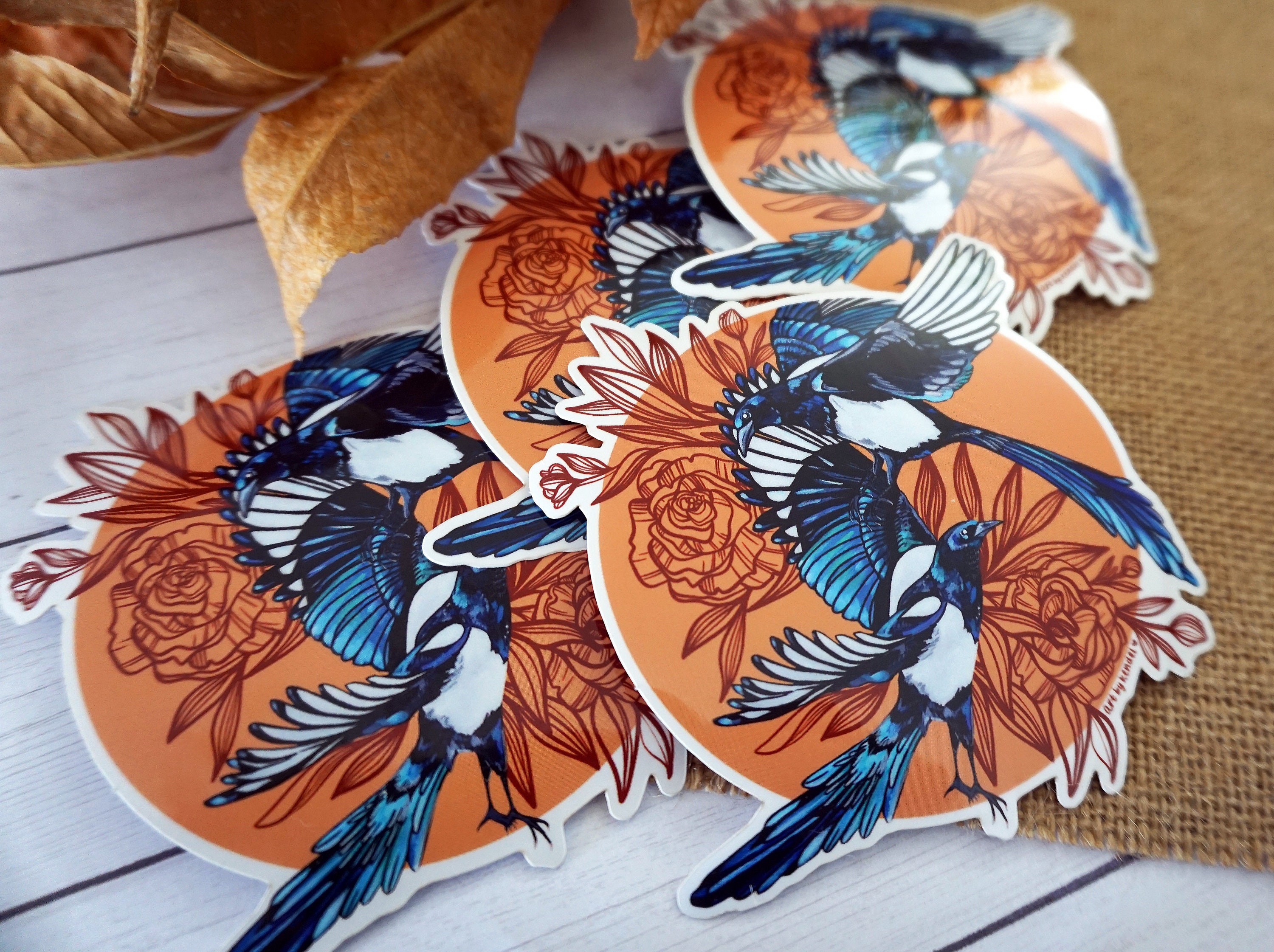 Magpie Bird Decal Sticker Choose Pattern Size #921 
