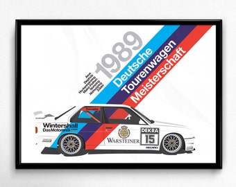 Vintage German BMW Lives With Motorsport Poster