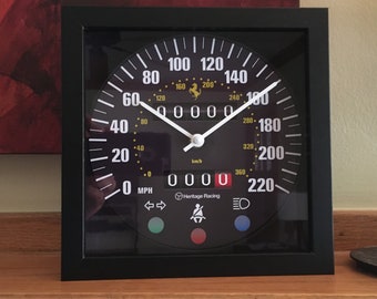 Vintage Ferrari F40 Speedometer Wall/Shelf Clock