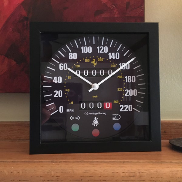 Vintage Ferrari F40 Speedometer Wall/Shelf Clock