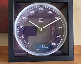 Vintage Bugatti Chiron Speedometer Wall/Shelf Clock