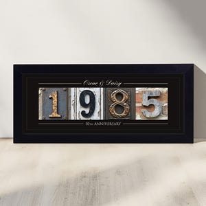 40th Anniversary gift - Custom Anniversary Date Art - Personalized Anniversary Gift - Unique Gift for Couple - Black Framed Sign