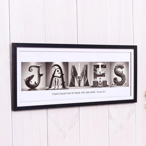 Personalized Baby Dedication Gift - First Birthday Gift for Baby Boy or Girl - Custom Name Frame with Biblical Stories