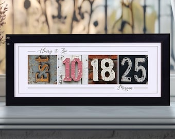 Personalized Wedding Gift - Newlyweds Keepsake - Custom Wedding Date Sign - Anniversary Gift for Husband - Unique Gift for Couples