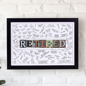 Personalized Retirement Gifts - Retirement Gift for Men or Women - Gift For Coworker - Retirement Party - Custom Guest Book Alternative
