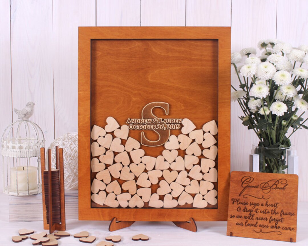 Drop Box Wedding Guestbook Family Initial Wedding Guest Book