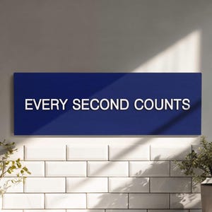 Every Second Counts Sign | The Bear Inspired Wall Decor | 3D Kitchen Motivational Sign | Yes Chef Quote | TV Prop Gift for Fan