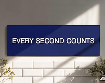 Every Second Counts Sign | The Bear Inspired Wall Decor | 3D Kitchen Motivational Sign | Yes Chef Quote | TV Prop Gift for Fan
