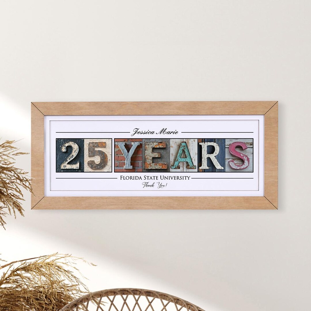 25 Years of Service Gift Work Anniversary Appreciation Personalized