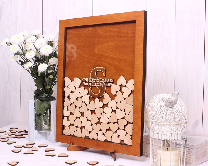 Drop Box Wedding Guestbook Family Initial Wedding Guest Book Etsy
