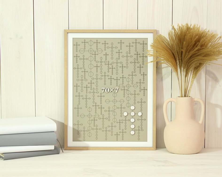 【オリジナル】アートパネル No.7 Seventy Times Seven 70x7 (70 Crosses of 7 Circles Each