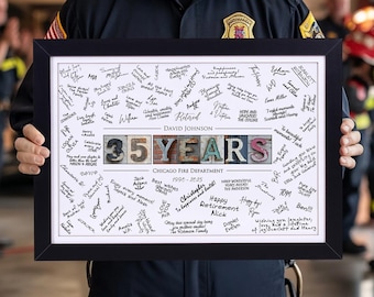 Alternativa al libro de visitas para la jubilación de bomberos: regalo personalizado para la jubilación de bomberos, regalo para jefe de bomberos y regalo para bombero jubilado.