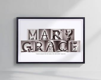 First Communion Gift for Boy or Girl - Christian Gifts - Custom Name with Biblical Stories - Personalized Wooden Frame