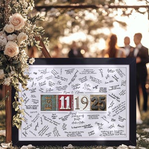 Custom Guestbook Alternative - Wedding Date Sign - Personalized Book for Reception - Unique Table Guest Sign