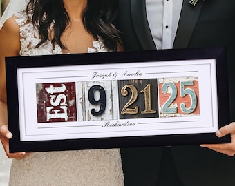 Personalized Wedding Gift - Custom Framed Date Sign - Unique Anniversary Gift for Him or Her - Bridal Shower Gift - Wedding Date Print Art