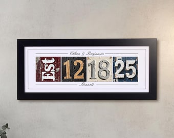 Personalized Same-Sex Wedding Gift - LGBTQ Wedding Date Art - Anniversary Gift for Gay Couple - Custom Wall Decor, Gift for Husband or Him