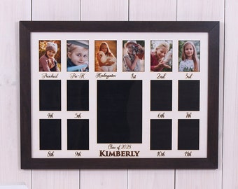 School Years Photo Frame, Preschool, Pre-Kindergarten, Kindergarten, graduation, collage, 15 openings, 2.5x3.5", custom school days frame