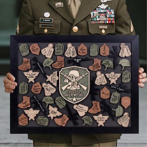 軍隊退役記念マグネット式ゲストブックの代替品 - 退役軍人へのカスタムギフト - 陸軍サインインボード - パーソナライズされた兵士記念品軍事ギフト