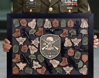 Military Retirement Magnetic Guest Book Alternative – Custom Veteran Gift – Army Sign-In Board – Personalized Soldier Keepsake Military Gift