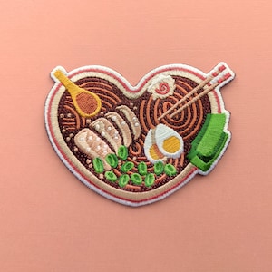 Ramen Heart Patch - kawaii, art, valentines day patches