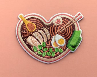 Ramen Heart Patch - kawaii, art, valentines day patches