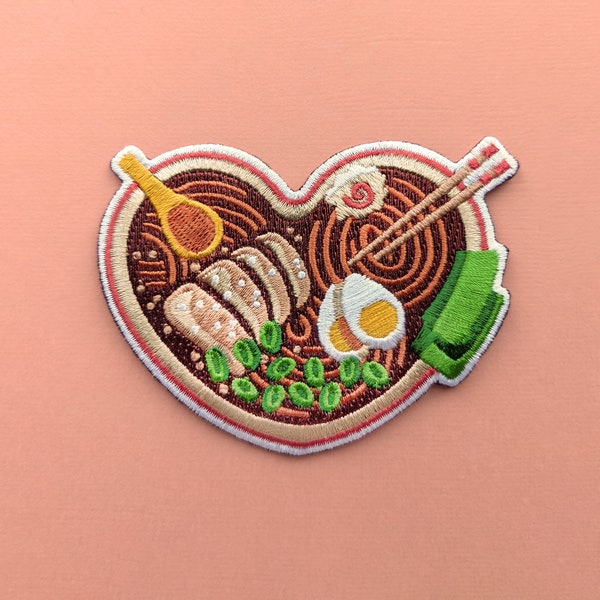 Ramen Heart Patch - kawaii, art, valentines day patches