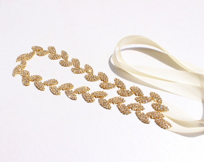 Bridesmaid dress belt Gold Leaf Bridal Belt Gold Leaf Etsy